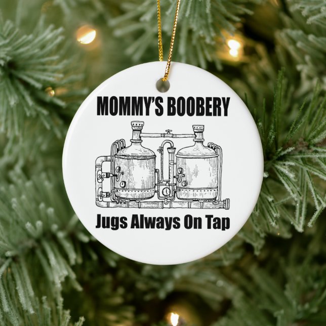 Ornamento De Cerâmica Mamãe Boobery Jugs Sempre Na Toque (Árvore)