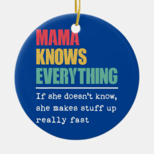 Ornamento De Cerâmica Mamãe Engraçada Sabe Tudo Orgulhosa Melhor Maior