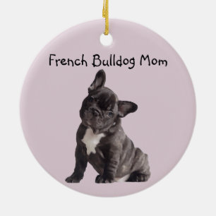 Ornamento De Cerâmica Mamãe Frenchie Bulldog Francês
