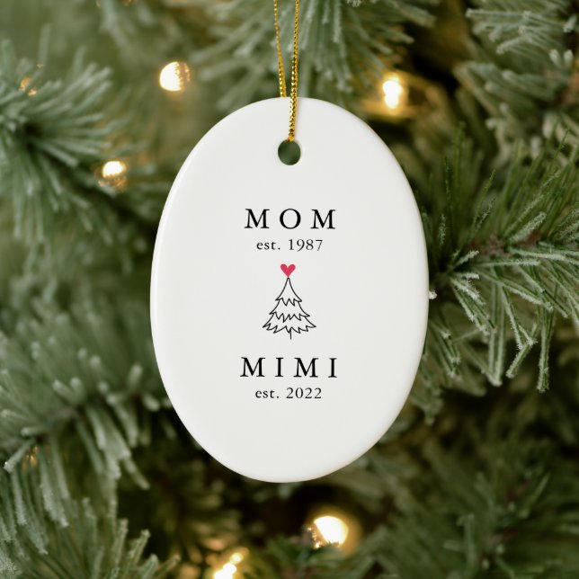 Ornamento De Cerâmica Mamãe | Mimi Ano Est. Natal (Árvore)