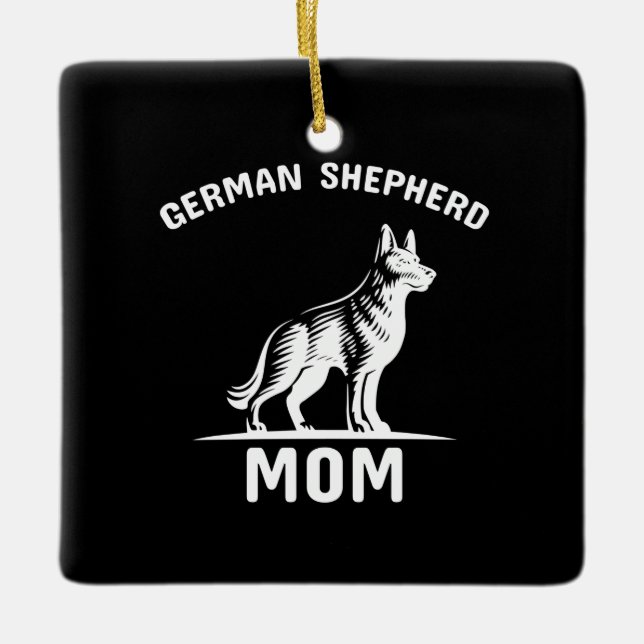 Ornamento De Cerâmica Mamães de German shepherd de Arte da Apicultor (Frente)