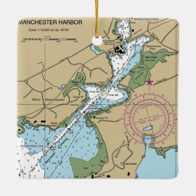 Ornamento De Cerâmica Manchester By the Sea MÃE Chart (Verso)