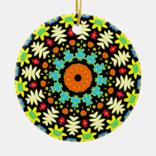 Ornamento De Cerâmica Mandala da flor