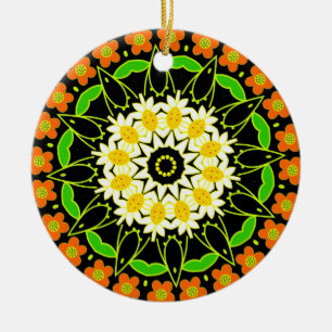 Ornamento De Cerâmica Mandala da flor