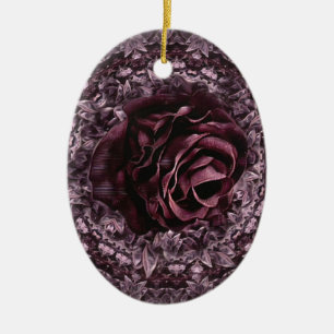 Ornamento De Cerâmica Mandala de Rosa 