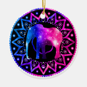 Ornamento De Cerâmica Mandala do elefante