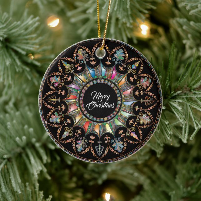 Ornamento De Cerâmica Mandala, Feliz Natal (Árvore)