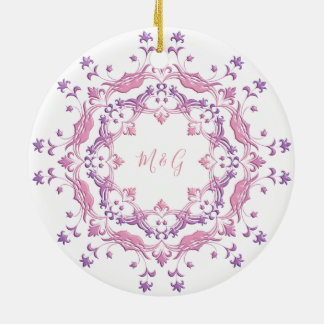 Ornamento De Cerâmica Mandala floral retrô