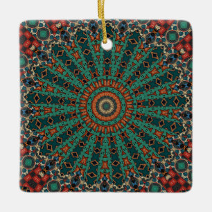 Ornamento De Cerâmica Mandala Ornament