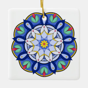 Ornamento De Cerâmica Mandala Padrão 01
