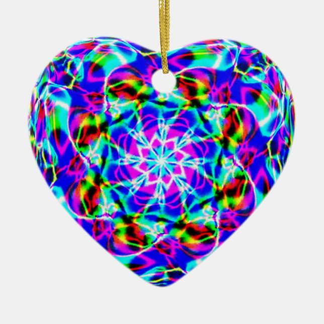 Ornamento De Cerâmica Mandala roxa (Frente)