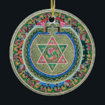 Ornamento De Cerâmica Mandala Tantric tibetana do budismo do vintage<br><div class="desc">Design Tantric tibetano da mandala do budismo do vintage. Faz um presente bonito,  significativo,  feliz para budistas.</div>