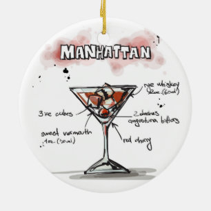 Ornamento De Cerâmica Manhattan Drink Recipiente Design