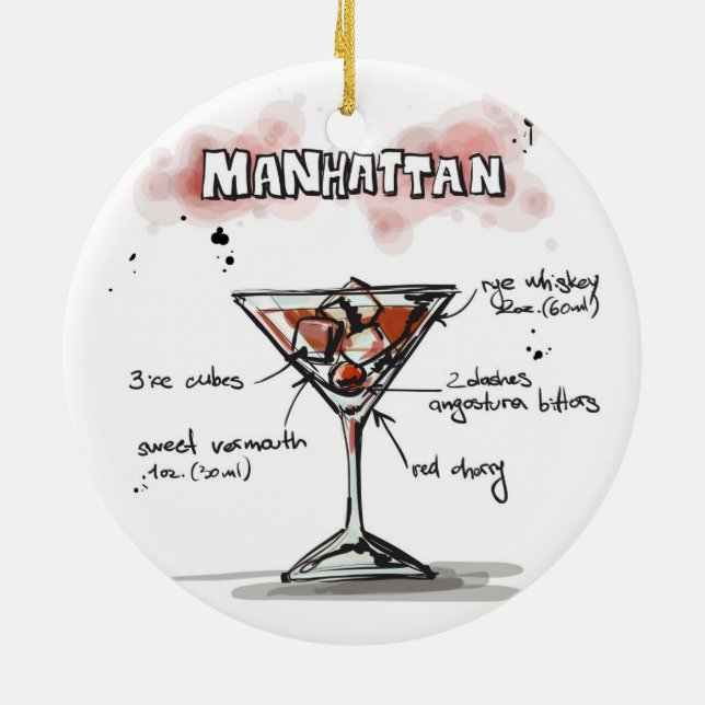 Ornamento De Cerâmica Manhattan Drink Recipiente Design (Traseira)