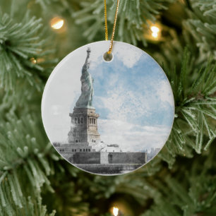 Ornamento De Cerâmica Manhattan Nyc Liberty Estátua