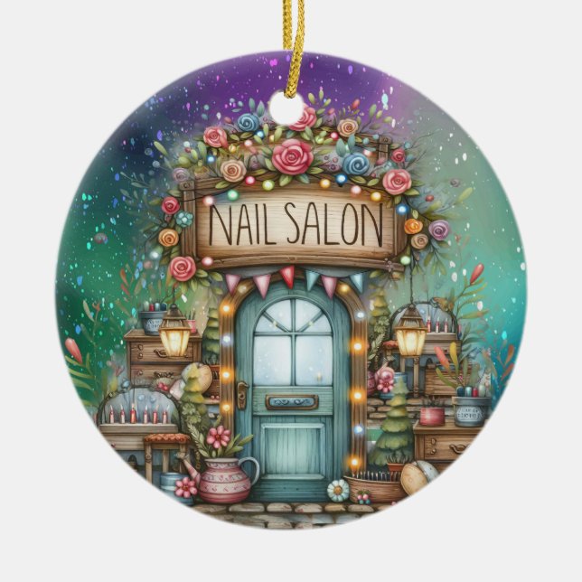 Ornamento De Cerâmica Manicure Nail Salon Cerâmica (Frente)