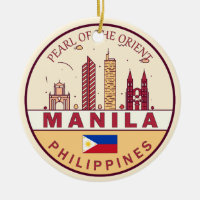 Manila Filipinas City Skyline Emblem