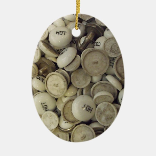 Ornamento De Cerâmica Manípulos de porcelana a quente e a frio (Frente)