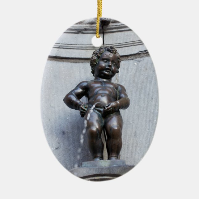 Ornamento De Cerâmica Mannekin Pis em Bruxelas (Frente)