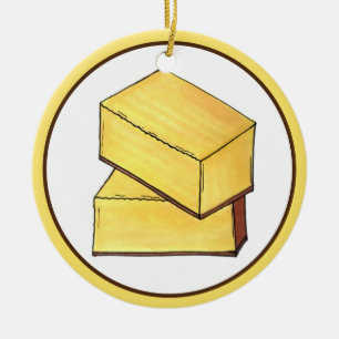 Ornamento De Cerâmica Manteiga Mochi Hawaii HI Sobremesa Comida Havaiana