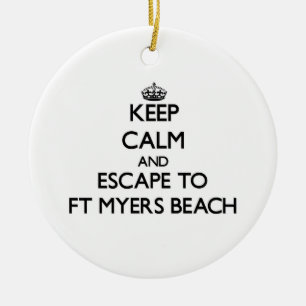 Ornamento De Cerâmica Mantenha a calma e escape à praia Florida do Ft