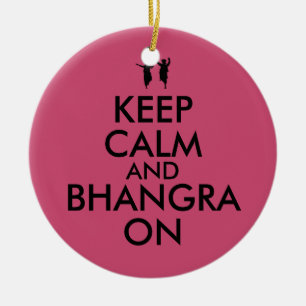 Ornamento De Cerâmica Mantenha a calma e o Bhangra na dança customizáv