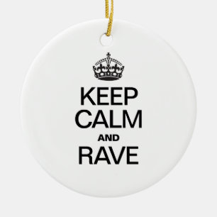 ORNAMENTO DE CERÂMICA MANTENHA A CALMA E O DELÍRIO