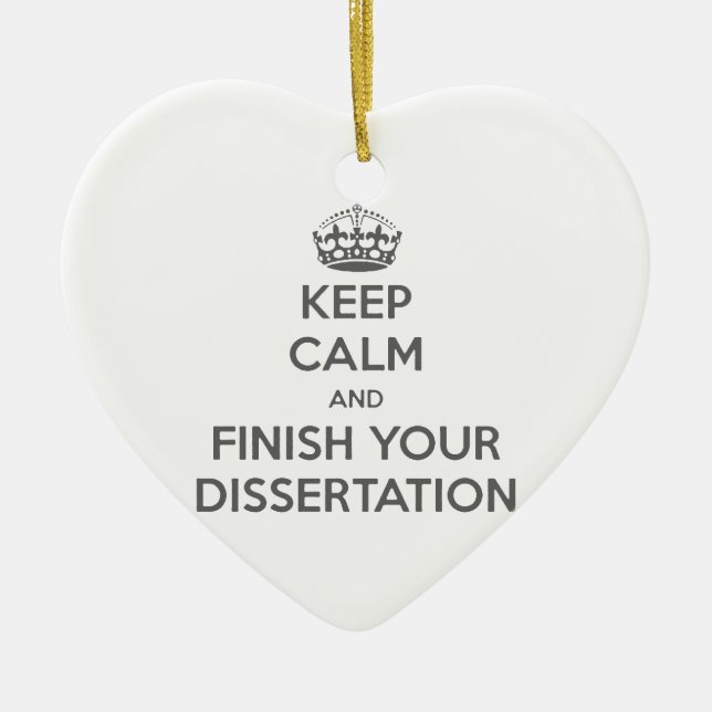 Ornamento De Cerâmica Mantenha a calma e termine sua dissertação (Frente)