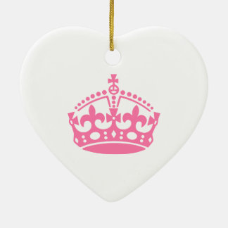 Ornamento De Cerâmica Mantenha calma, coroa rosa de vitória