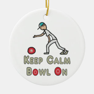 Ornamento De Cerâmica Mantenha Calmo Lawn Bowls