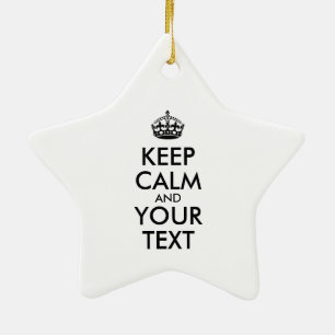 Ornamento De Cerâmica MANTENHA O CALM Personalizado e o TEXTO