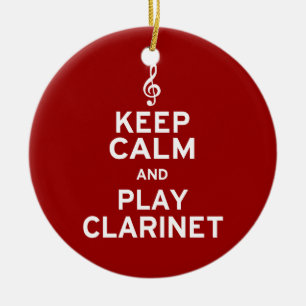 Ornamento De Cerâmica Mantenha o clarinete da calma e do jogo