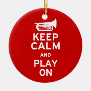 Ornamento De Cerâmica Mantenha-se Calmo - Marching Baritone