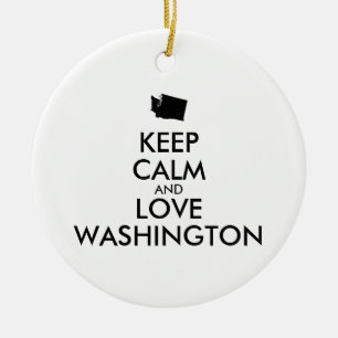 Ornamento De Cerâmica MANTER CALM e AMOR personalizáveis WASHINGTON