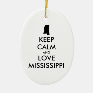 Ornamento De Cerâmica MANTER CALMO E AMAR MISSISSIPPI personalizável