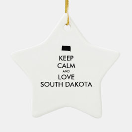 Ornamento De Cerâmica MANTER CALMO E AMOR personalizáveis DAKOTA DO SUL
