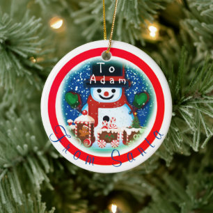 Ornamento De Cerâmica Manter Personalizado De Papais noeis