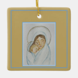 Ornamento De Cerâmica Manto de Maria & Natal de Jesus