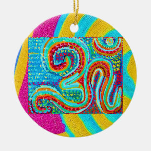 Ornamento De Cerâmica Mantra do OM - OM escrito 108 vezes