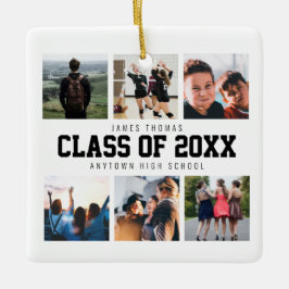 Ornamento De Cerâmica Manutenção da Graduação da Colagem de Fotos Branca