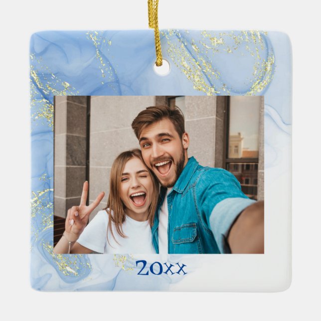Ornamento De Cerâmica Manutenção de Fotografias Personalizada (Frente)