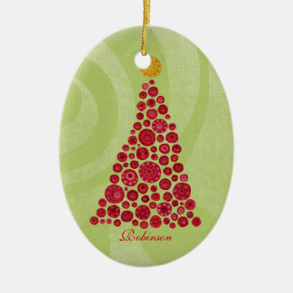 Ornamento De Cerâmica Manutenção do Nome da Família da Árvore de Natal
