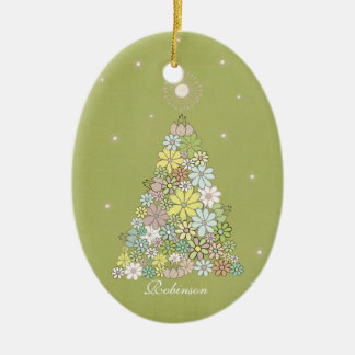 Ornamento De Cerâmica Manutenção do Nome da Família da Árvore de Natal