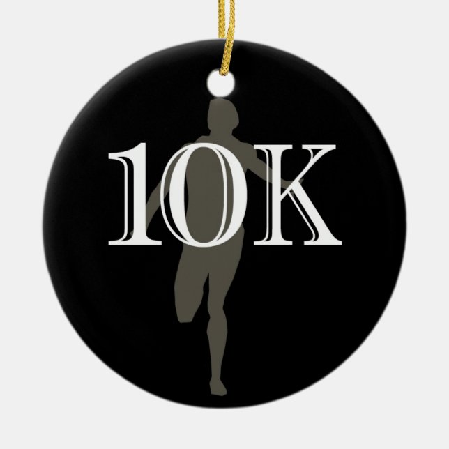 Ornamento De Cerâmica Manutenção Personalizada do Runner 10k Cross-Count (Frente)