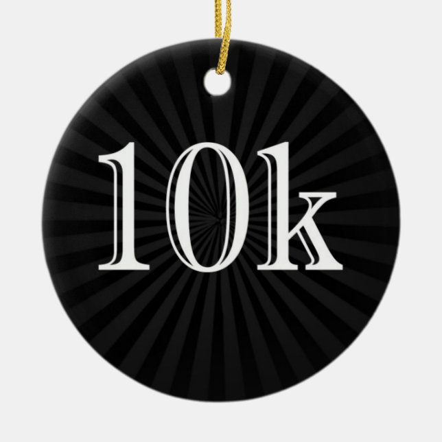 Ornamento De Cerâmica Manutenção Personalizada do Runner 10k Cross-Count (Frente)