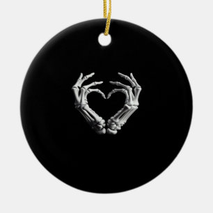 Ornamento De Cerâmica Mão Coração Esqueleto Osso Meninas Loucas Mulheres