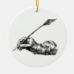 Ornamento De Cerâmica Mão da escrita