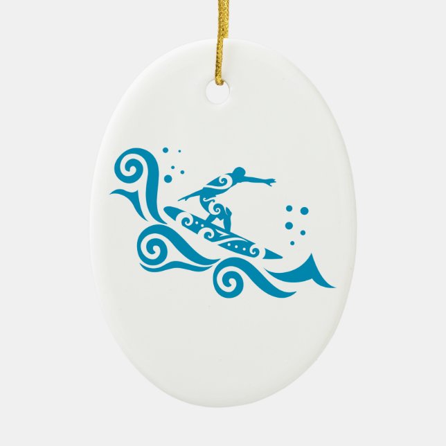 Ornamento De Cerâmica Maori Surfer with Waves Gift Idea (Frente)