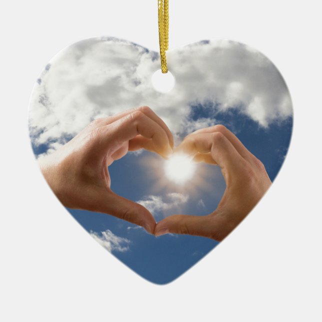 Ornamento De Cerâmica Mãos de amor (Frente)