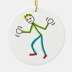 Ornamento De Cerâmica Mãos de Jazz Stickman